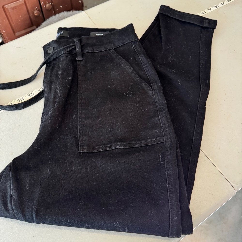Judy Blue - Double Cuff Joggers - Garment Dyed - Black - 14w